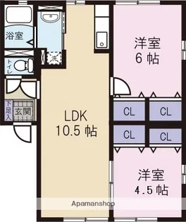フォルジャトーレ神山【1階】の間取り