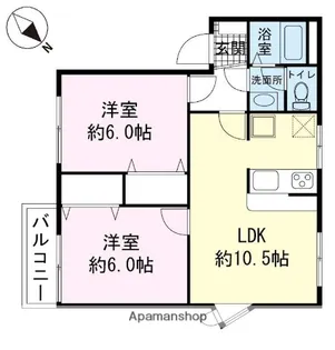 リバーサイド中島A【1階】の間取り