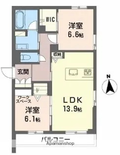 リズム クチーレ【1階】の間取り
