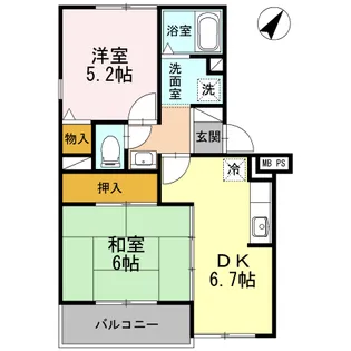 ライジングサン関野【2階】の間取り