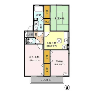 ハイネスサカシタ C【1階】の間取り