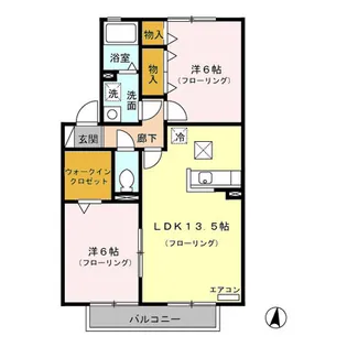 ヒルズ・加茂川【1階】の間取り