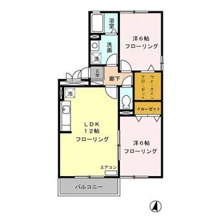 賀茂川ガーデンプレイス B【2階】の間取り
