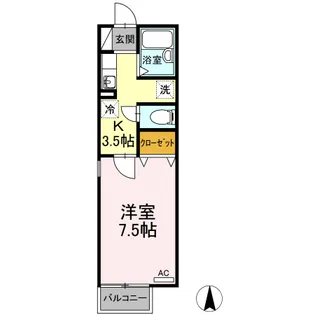 クレール竹原【2階】の間取り