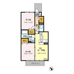 アミティ加茂川【1階】の間取り