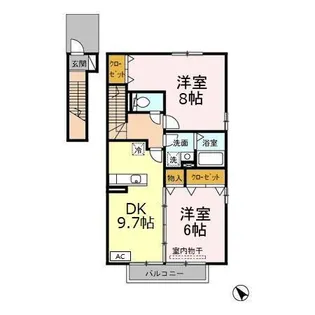アミティ加茂川【2階】の間取り