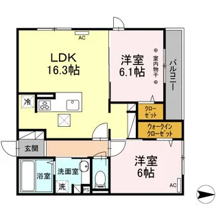 メゾンフルール【2階】の間取り