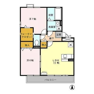 ヒルズ・加茂川Ⅱ【2階】の間取り