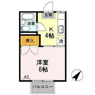 コーポ下賀茂【1階】の間取り