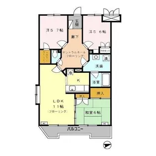 パストラルハイツ【2階】の間取り