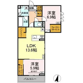 (仮称)DーROOM三島市東本町分譲賃貸PJ【3階】の間取り