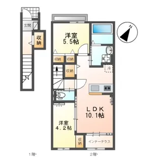 APGヴィラ徳倉B【2階】の間取り