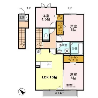 ヒルズ・若松町III【2階】の間取り