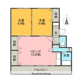 MESSAGE三島幸原【401号室】の間取り