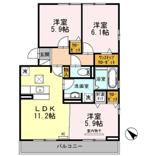 グランデ北沢Ⅱ【1階】の間取り