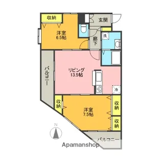 ヴィブレフリージア【205号室】の間取り