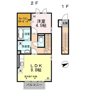 ヴァンサンク【2階】の間取り