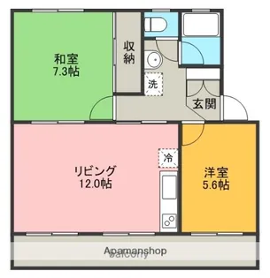 加茂ハイツ1号棟【112号室】の間取り
