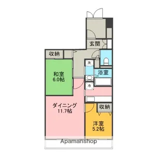 シャルマンコーポ三島【612号室】の間取り
