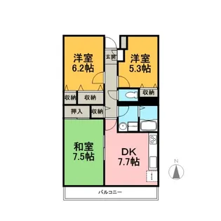 アビタシオン松長【3階】の間取り
