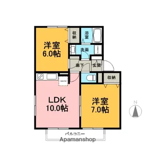 ガーデンコート西添【1階】の間取り