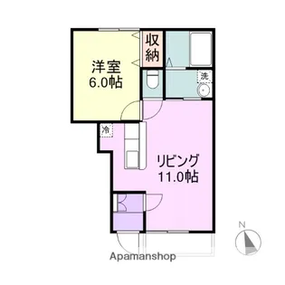 フォレットフォンティーヌ【B107号室】の間取り