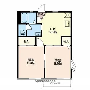 ワイハイツ D【2階】の間取り