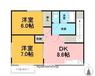 クレストール渡辺【2階】の間取り