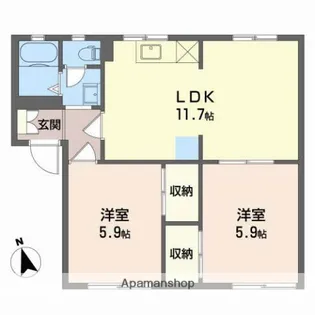 フレグランススギヤマ【2階】の間取り