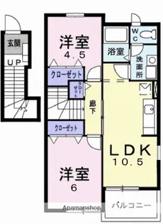 シャン・ド・フルールⅠ【2階】の間取り