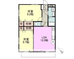 千寿パレス【2階】の間取り