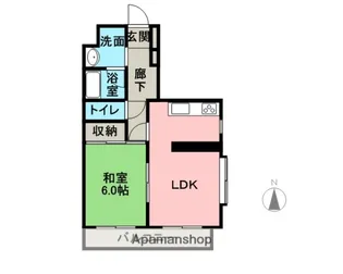 リバーマンション【4階】の間取り