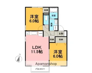 メゾンクレール【2階】の間取り