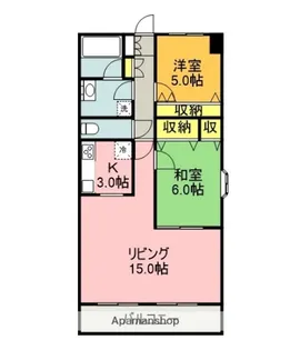 オカダマンション【305号室】の間取り