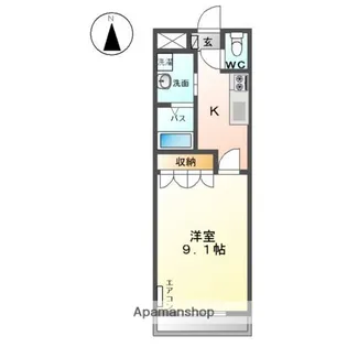 サンリバー【101号室】の間取り