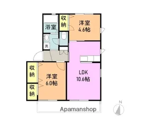 2LDKの間取り画像