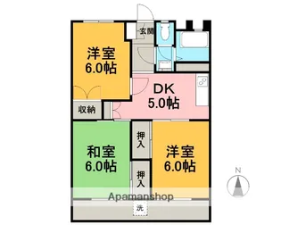 平松ハイツ【1階】の間取り