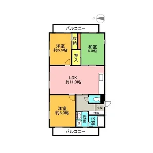パミール香貫【4階】の間取り