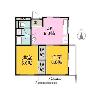 コルディエラ下河原【3階】の間取り