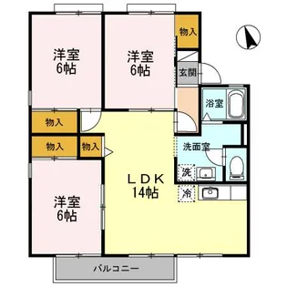 セジュール西添 B【2階】の間取り