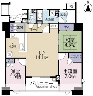 ル・シェモア大手町【403号室】の間取り