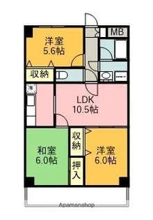 エンゼルハイム桃里【913号室】の間取り