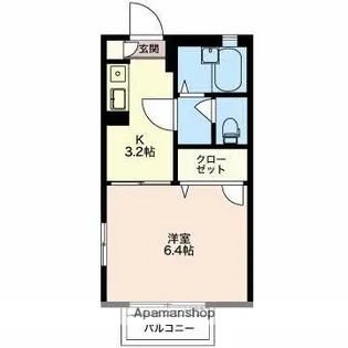 ソレイユ江原【1階】の間取り