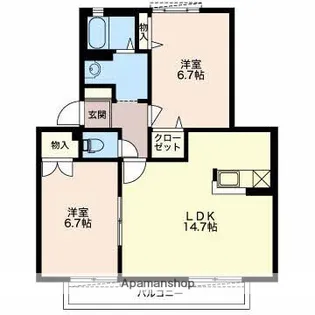 カメリア【C202号室】の間取り