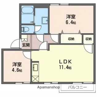 フレグランス西添C【202号室】の間取り