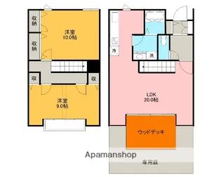静岡県沼津市北高島町【テラスハウス】の間取り