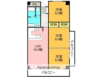 ロイヤルマンション西島町【4階】の間取り