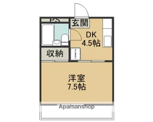 1DKの間取り画像