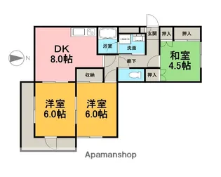 グランドハイツ沼津【1階】の間取り