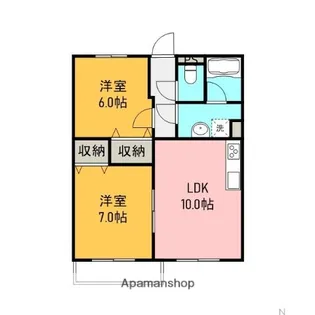 ジュエルコート江原【2階】の間取り